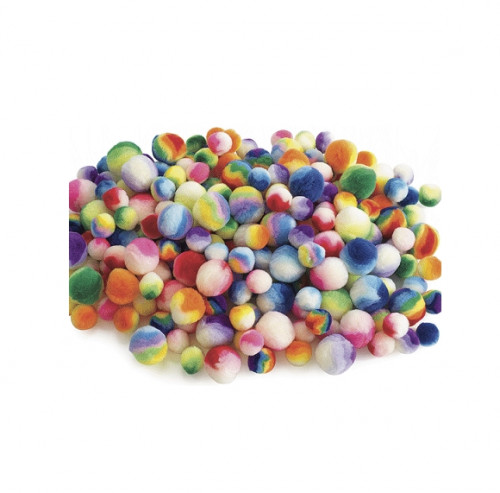 Pompones arco iris