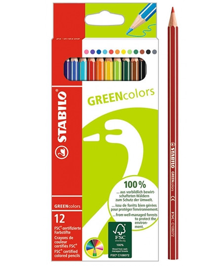Lápiz Stabilo Green colors caja 12 u.