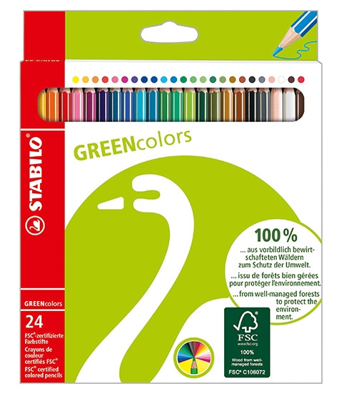 Lápiz Stabilo Green colors caja 24 u.