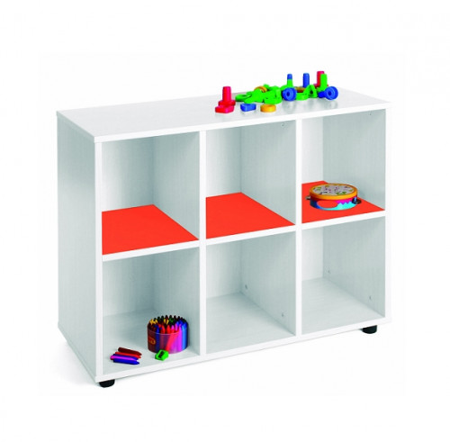Mueble  bajo con 6 casillas blanco