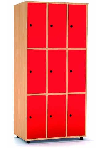 Taquilla haya 3 puertas 3 colum. 30 cm