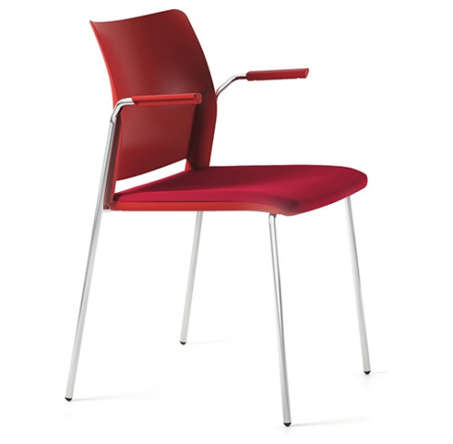 Silla Alpha 605 brazos polip. patas Crom.