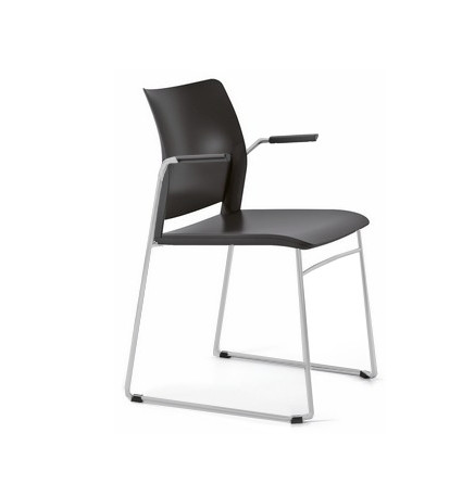 Silla Alpha 606 brazos patín plást. patas Crom.