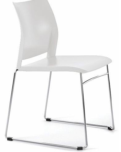 Silla Alpha 601 pie patín plást. patas Crom.