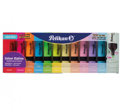 Marcador Pelikan fluor & pastel textmarker 490 emotions. Pack 12 u.