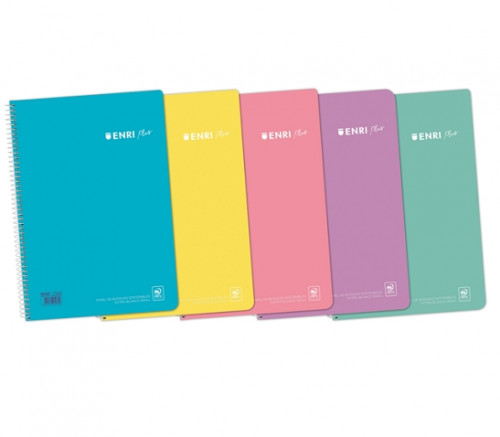 Cuaderno Enri espiral + tapa pp. f° pastel