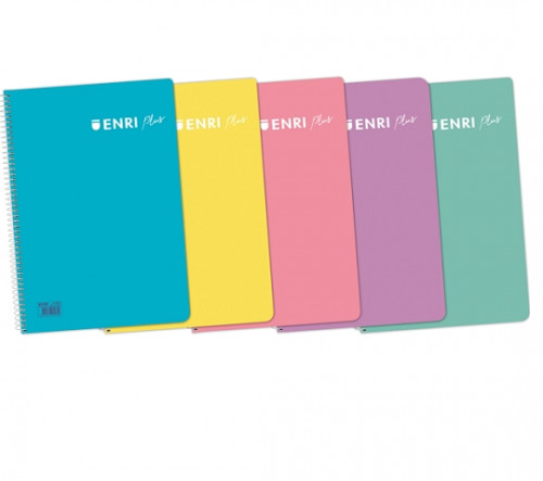 Cuaderno Enri espiral + tapa pp. 4° pastel