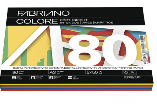 Papel colores pastel surtidos A3 80 g 250 h.
