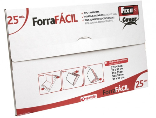 Forro libros ajustable no adhesivo PVC rígido