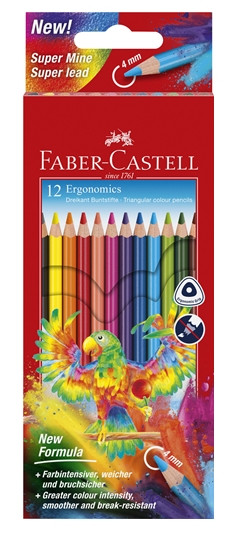 Lápices colores Ergonomics Faber Castell triangular. Caja 12 u
