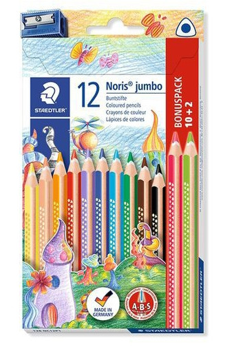 Lápiz Staedtler color Noris jumbo 128. Caja 10+2