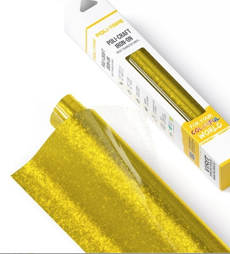 Rollo film transf. textil Poli-tape glitter 61x30,5 cm