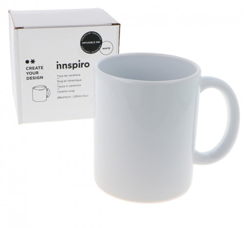 Taza cerámica blanca decoración 325 ml