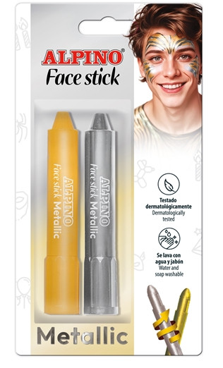 Maquillaje face stick oro y plata