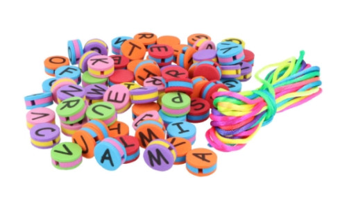 Abalorios de goma eva letras muticolor