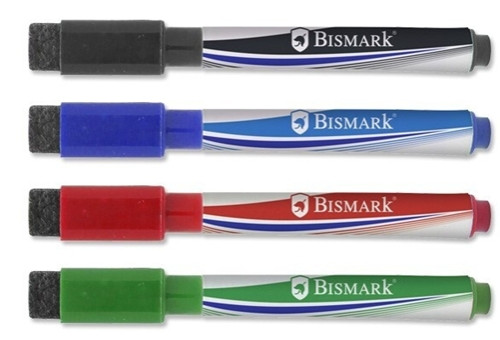 Rotuladores de pizarra Bismark con borrador set 4 u.