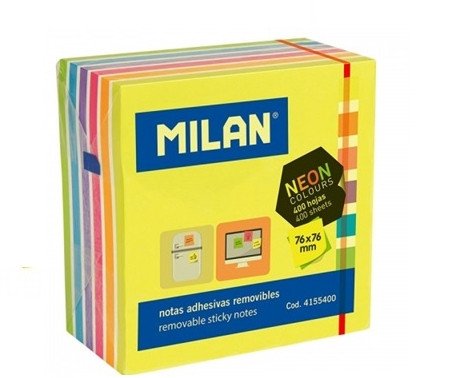 Tacos notas fluorescentes Milan 76x76 mm